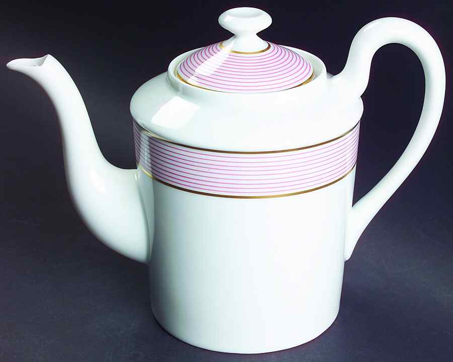 Crinoline Pink Coffee Pot & Lid by Ceralene-1