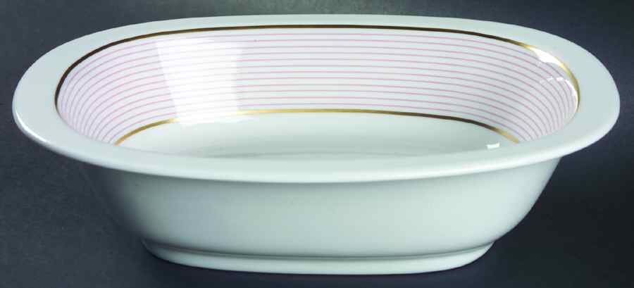 Crinoline Pink 9" Oval Vegetable Bowl by Ceralene-1