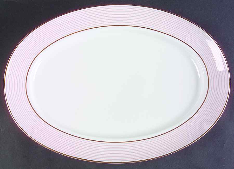 Crinoline Pink 16" Oval Serving Platter by Ceralene-1