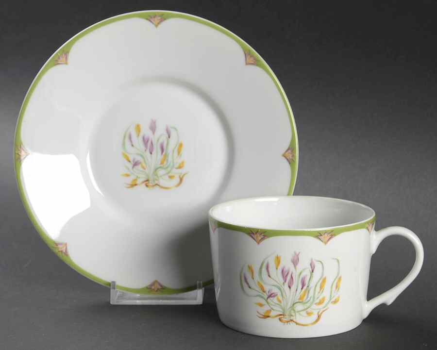 Crocus Flat Cup & Saucer Set by Ceralene-1