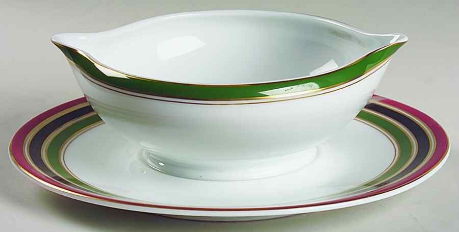 Diplomat 3 Gravy Boat with Attached Underplate by Ceralene-1