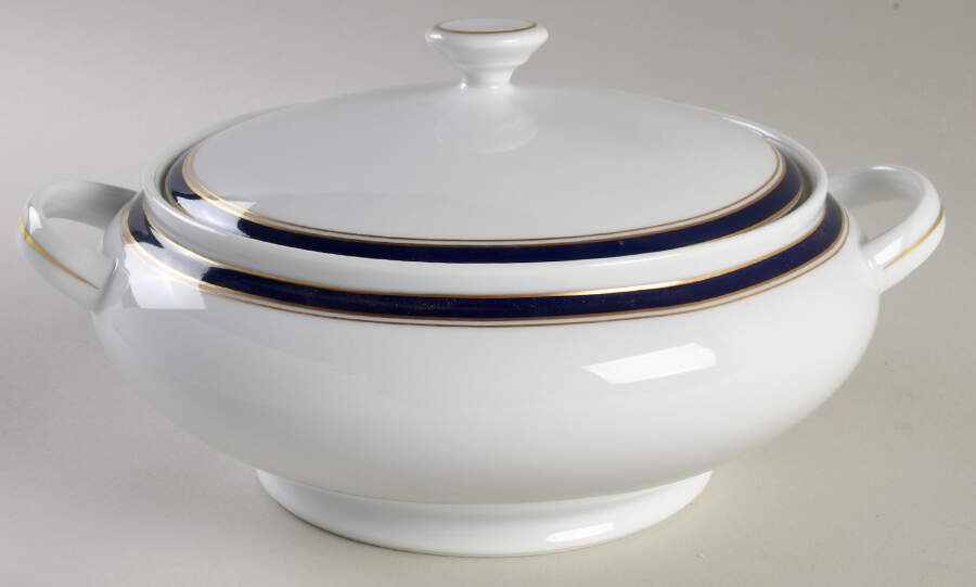 Diplomat Blue Round Covered Vegetable by Ceralene-1