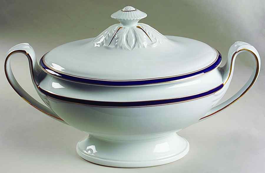 Diplomat Blue Directoire Tureen & Lid by Ceralene-1