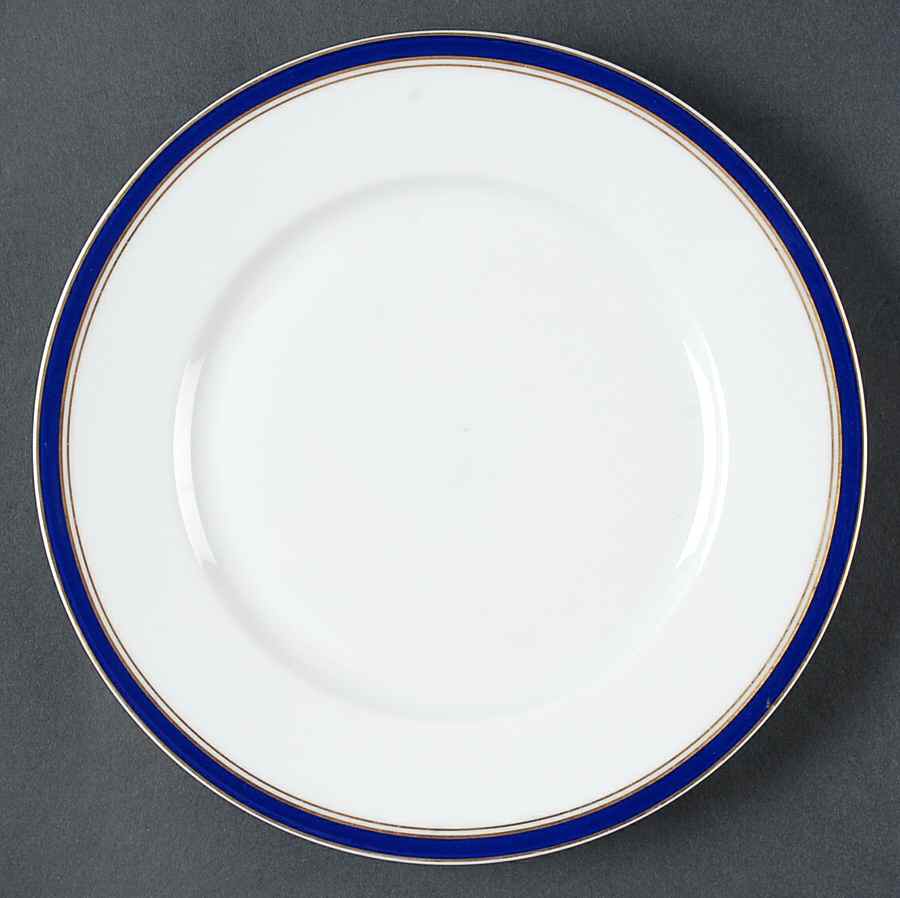 Diplomat Blue Dessert Luncheon Plate by Ceralene-1
