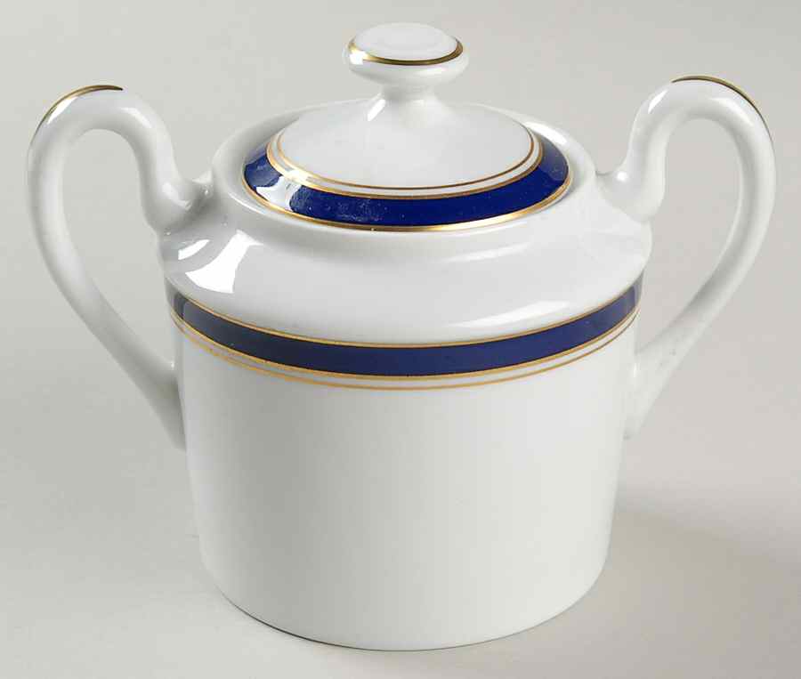 Diplomat Blue Sugar Bowl & Lid by Ceralene-1