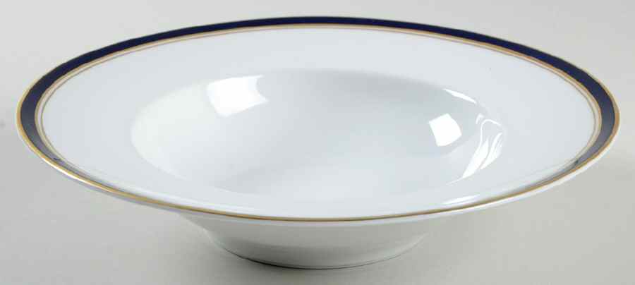 Diplomat Blue Rim Soup Bowl by Ceralene-1