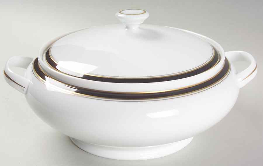 Diplomat Black Round Covered Vegetable by Ceralene-1