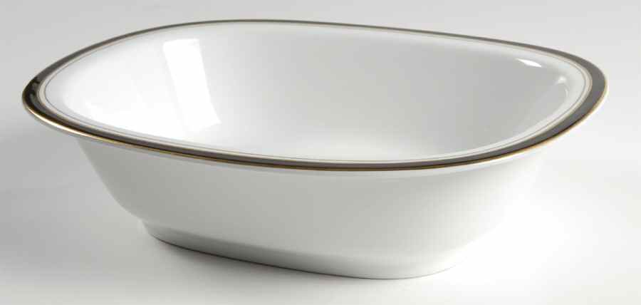 Diplomat Black 9" Oval Vegetable Bowl by Ceralene-1
