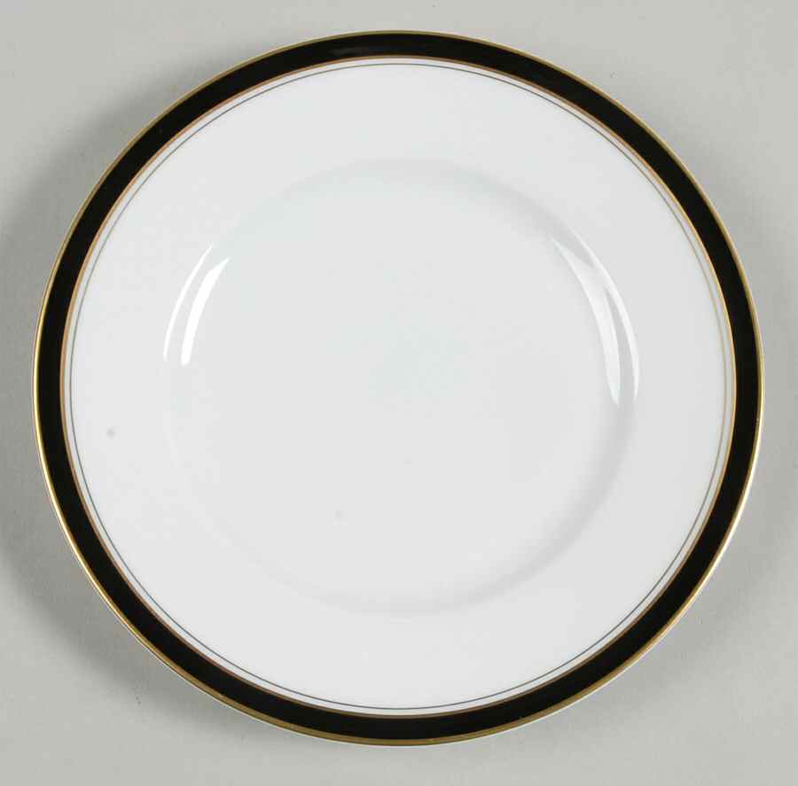 Diplomat Black Bread & Butter Plate by Ceralene-1
