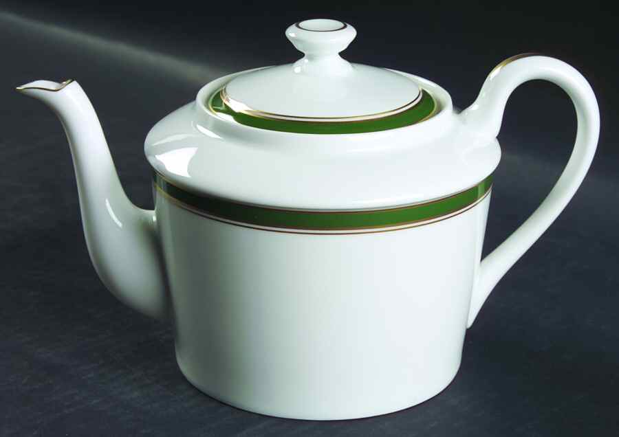 Diplomat Green Teapot & Lid by Ceralene-1