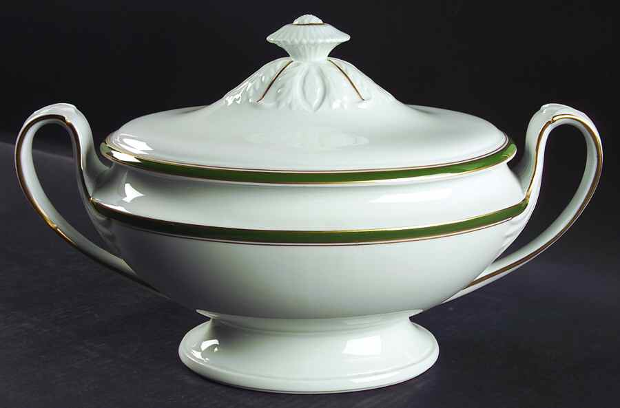 Diplomat Green Directoire Tureen & Lid by Ceralene-1