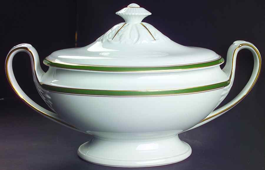 Diplomat Green Tureen &  Lid by Ceralene-1