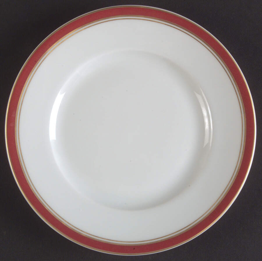 Diplomat Red Bread & Butter Plate by Ceralene-1