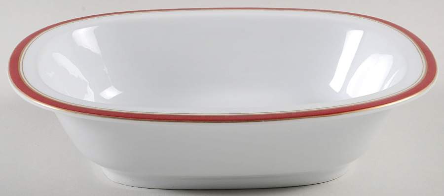 Diplomat Red 9" Oval Vegetable Bowl by Ceralene-1