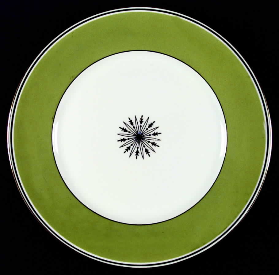 Directoire Green Dinner Plate by Ceralene-1