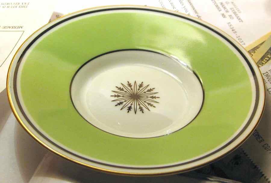 Directoire Green Saucer for Demitasse Cup by Ceralene-1