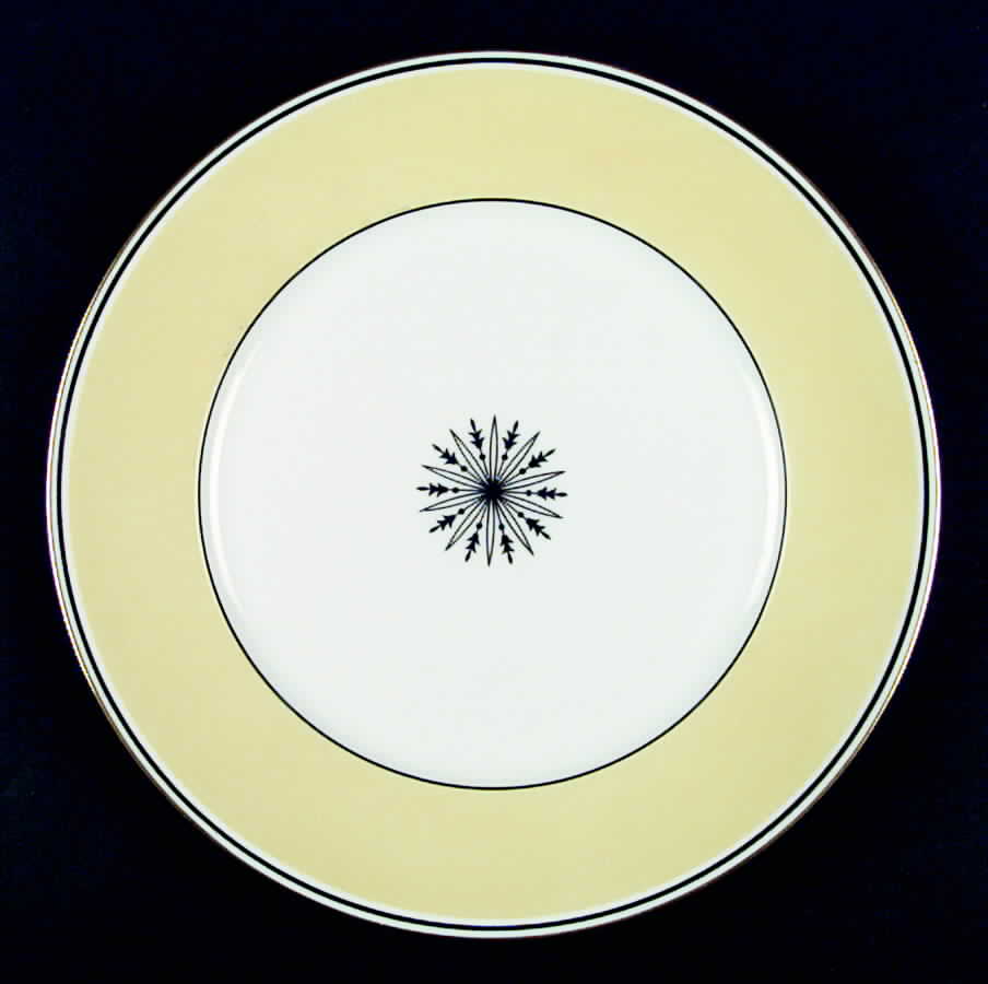 Directoire Yellow Dinner Plate by Ceralene-1