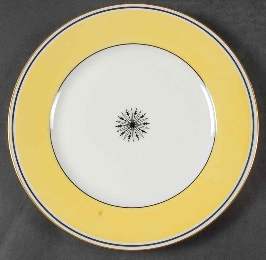 Directoire Yellow Luncheon Plate by Ceralene-1