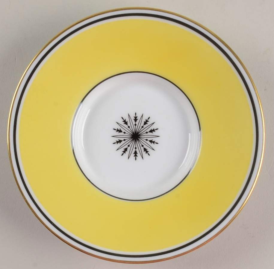 Directoire Yellow Saucer for Demitasse Cup by Ceralene-1