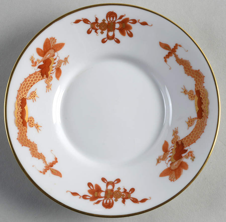 Dragon Red (White) Saucer by Ceralene-1