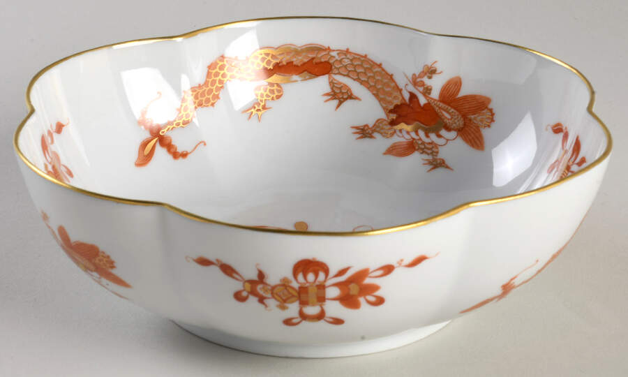 Dragon Red (White) 10" Melon Bowl by Ceralene-1