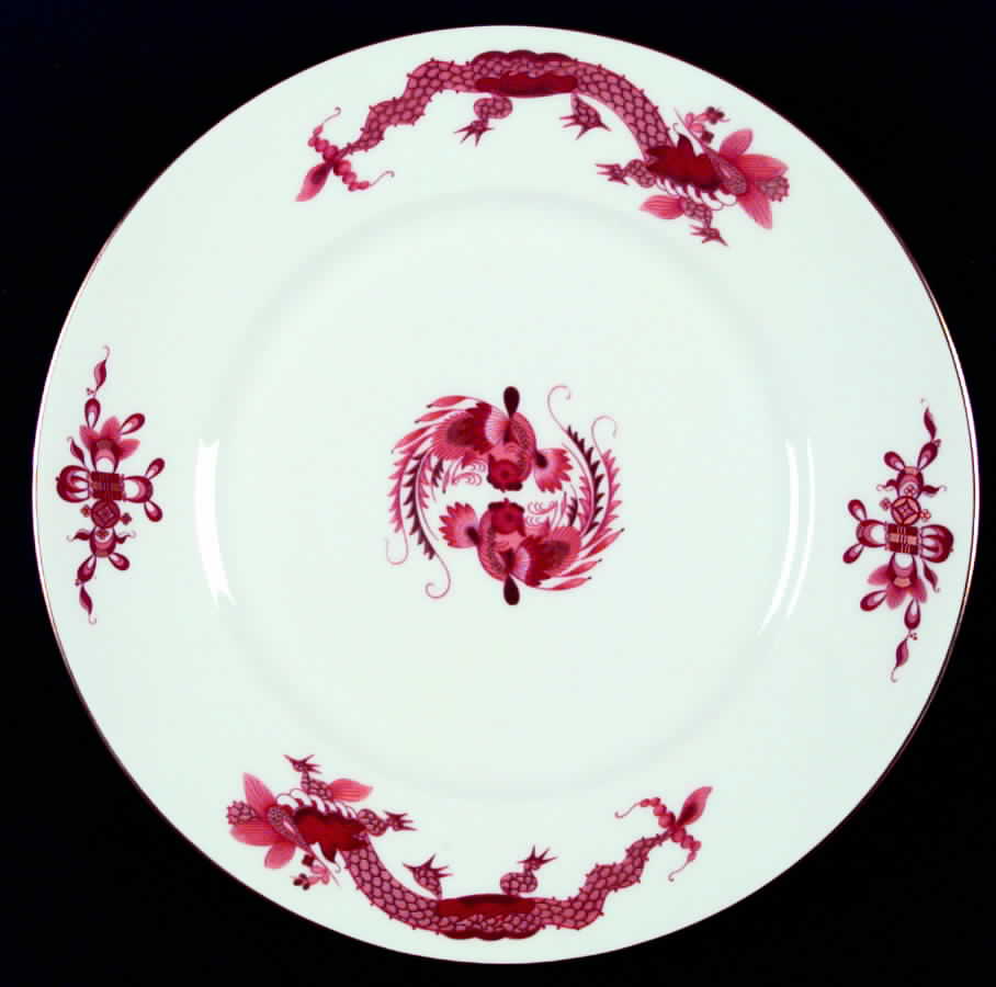 Dragon Red (White) Dinner Plate by Ceralene-1