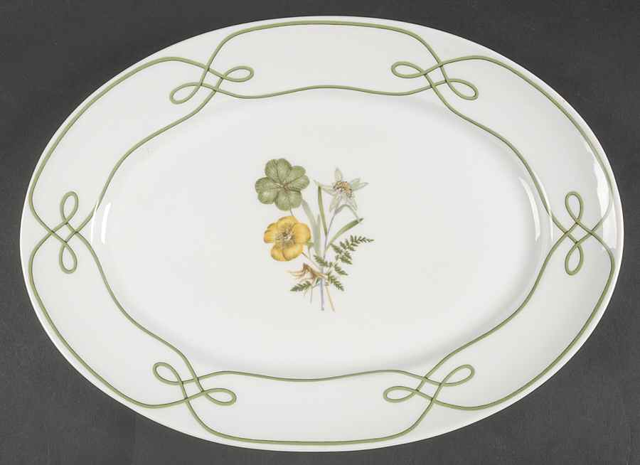 Edelweiss 14" Oval Serving Platter by Ceralene-1