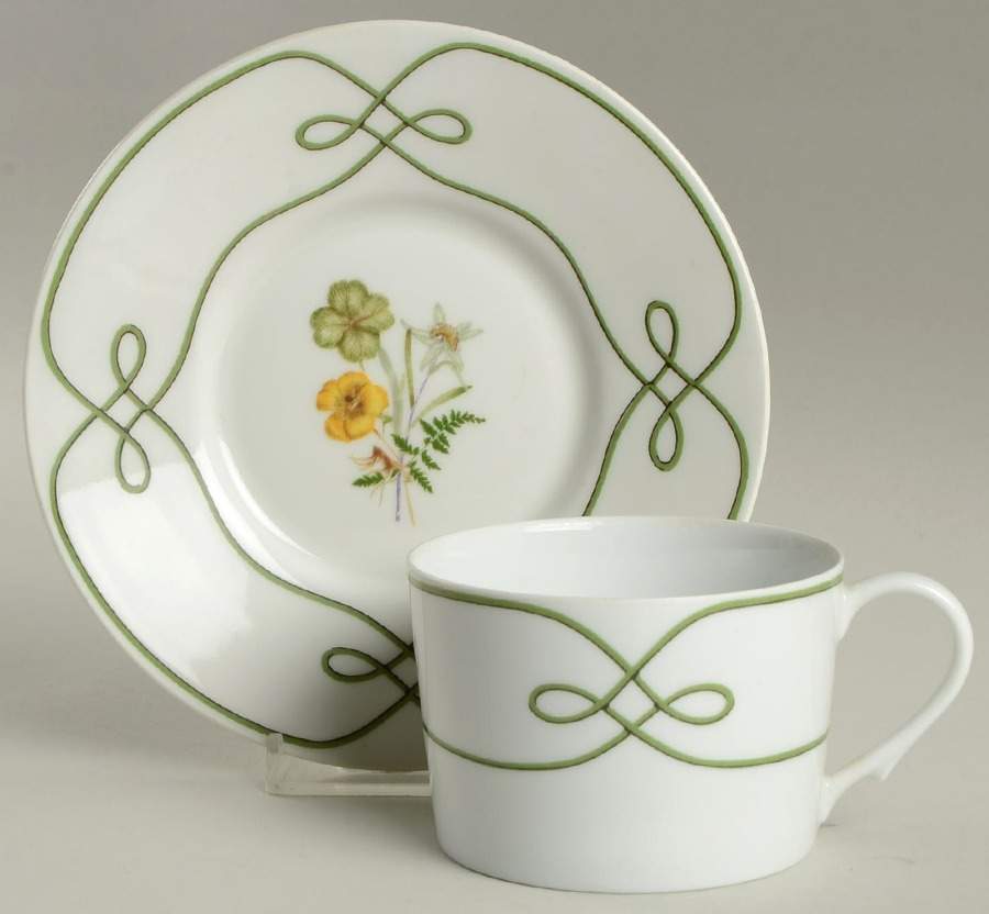 Edelweiss Flat Cup & Saucer Set by Ceralene-1
