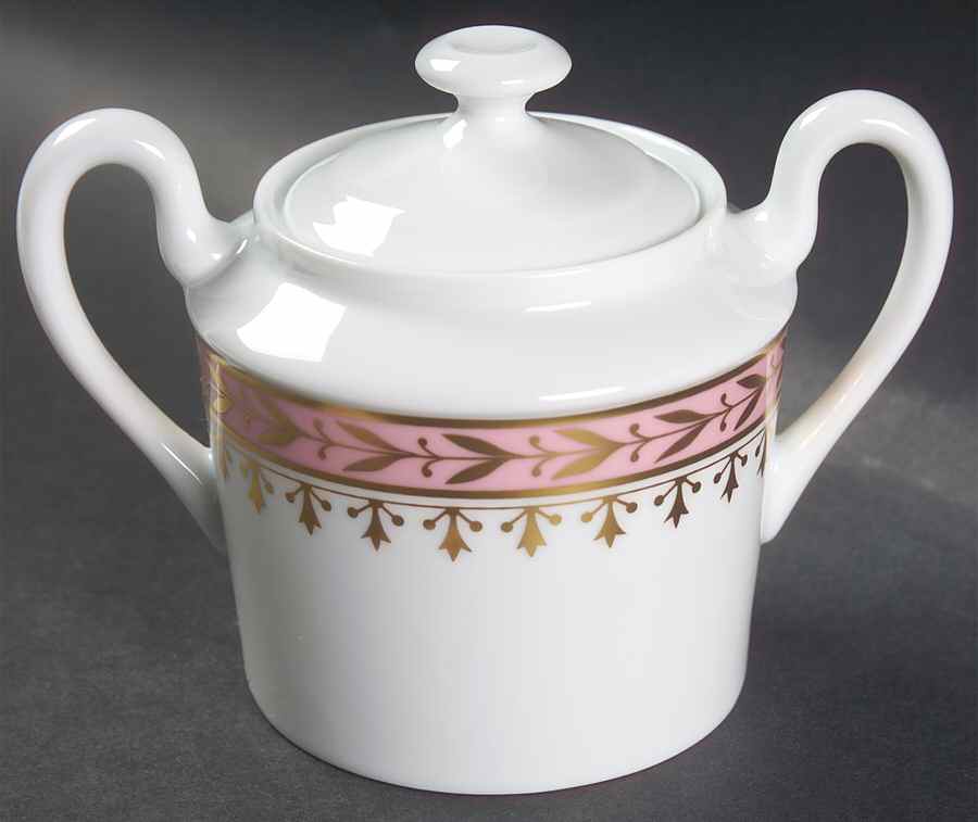 Empire Pink Sugar Bowl & Lid by Ceralene-1