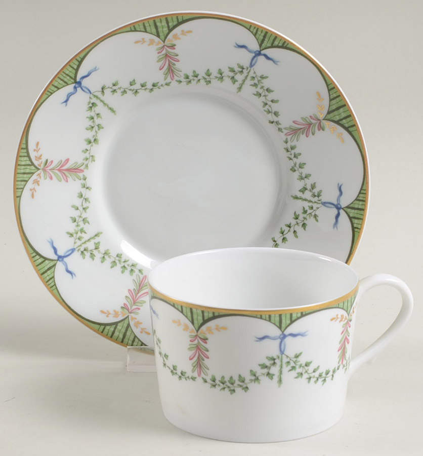Festivites Flat Cup & Saucer Set by Ceralene-1