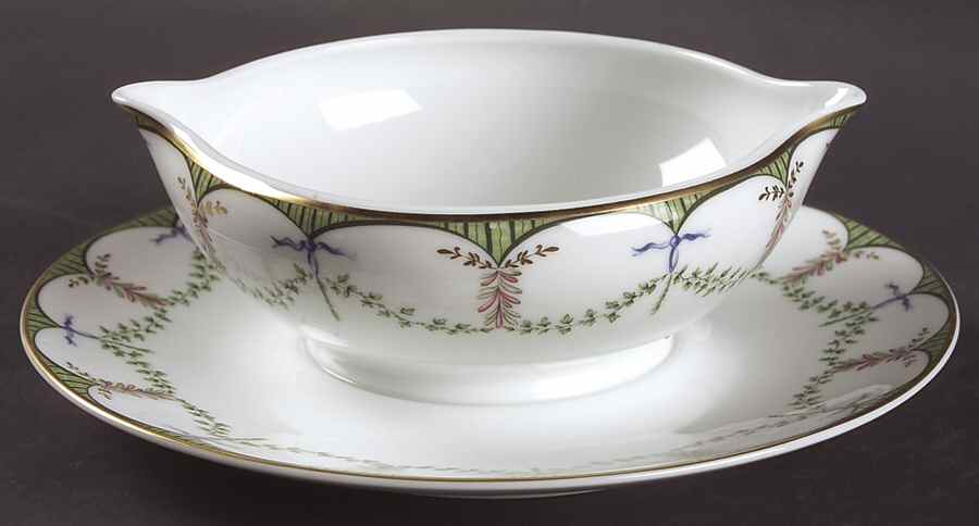 Festivites Gravy Boat with Attached Underplate by Ceralene-1