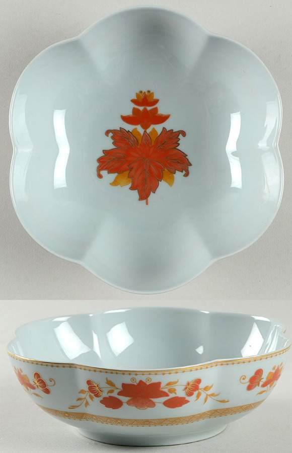 Fleur Chinoise Celadon Large Melon Bowl by Ceralene-1