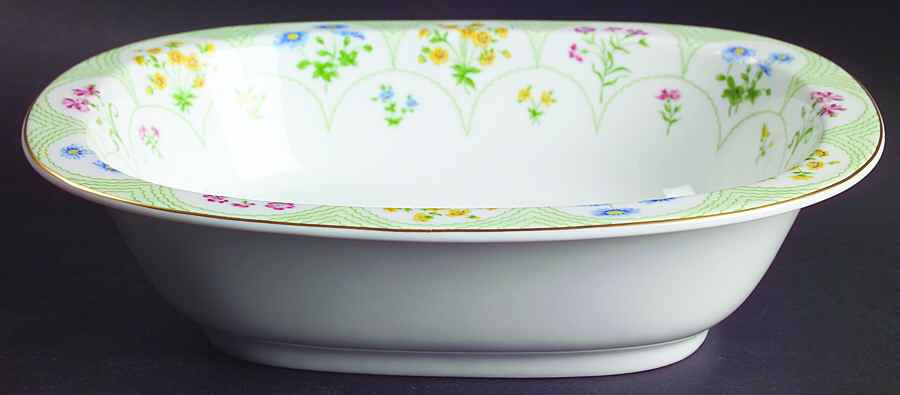 Fleurs D' Ete 9" Oval Vegetable Bowl by Ceralene-1