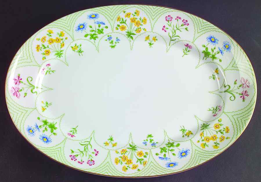 Fleurs D' Ete 14" Oval Serving Platter by Ceralene-1