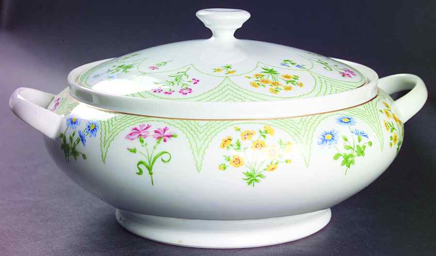 Fleurs D' Ete Round Covered Vegetable by Ceralene-1