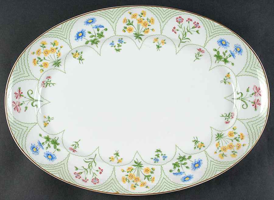 Fleurs D' Ete 16" Oval Serving Platter by Ceralene-1