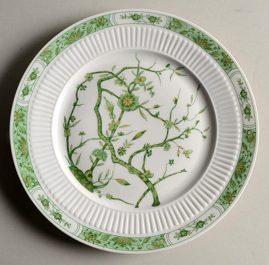 Fleur De Jade Green Luncheon Plate by Ceralene-1