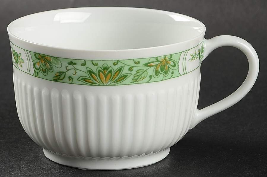 Fleur De Jade Green Flat Cup by Ceralene-1