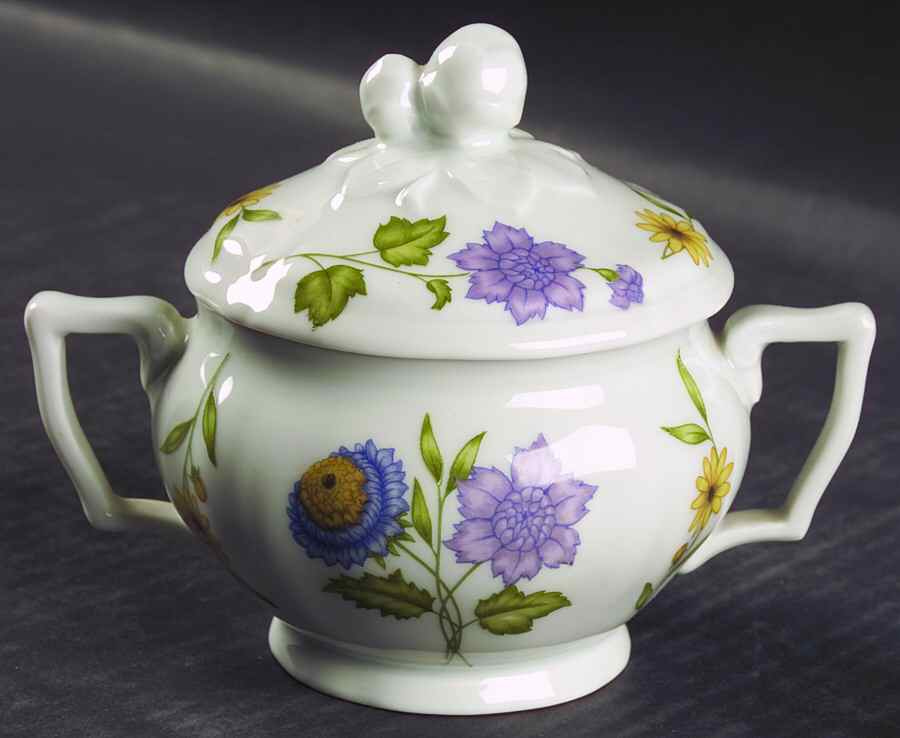 Fleur De Printemps Sugar Bowl & Lid by Ceralene-1
