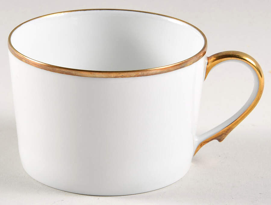 Fontainebleau Gold (White) Flat Cup by Ceralene-1