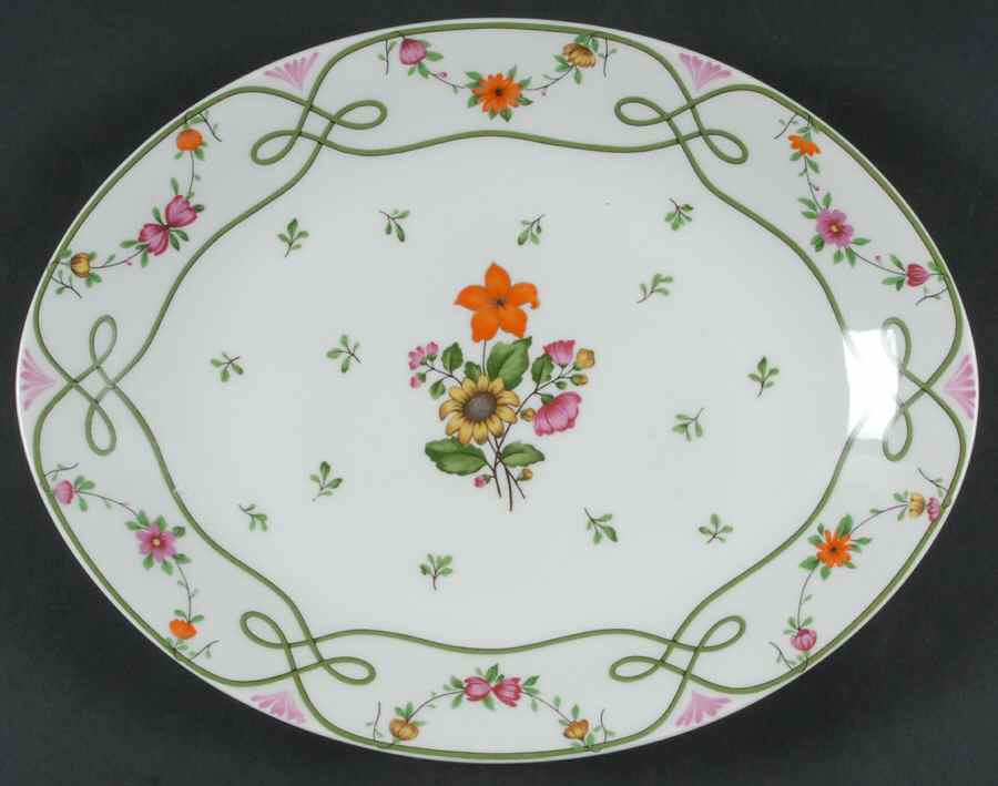 Guirlandes 12" Oval Serving Platter by Ceralene-1