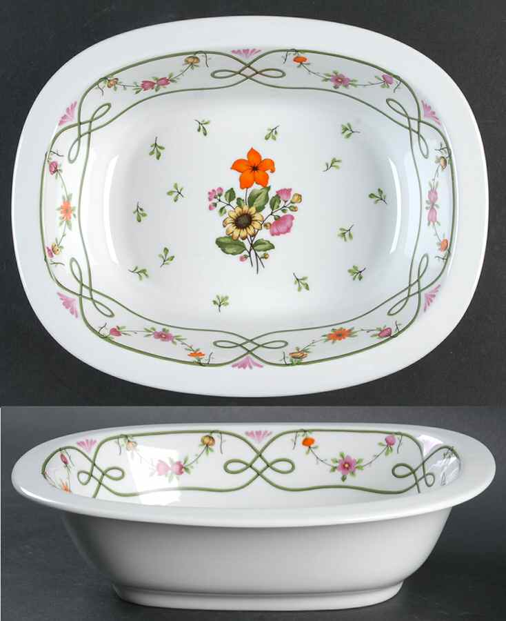 Guirlandes 9" Oval Vegetable Bowl by Ceralene-1