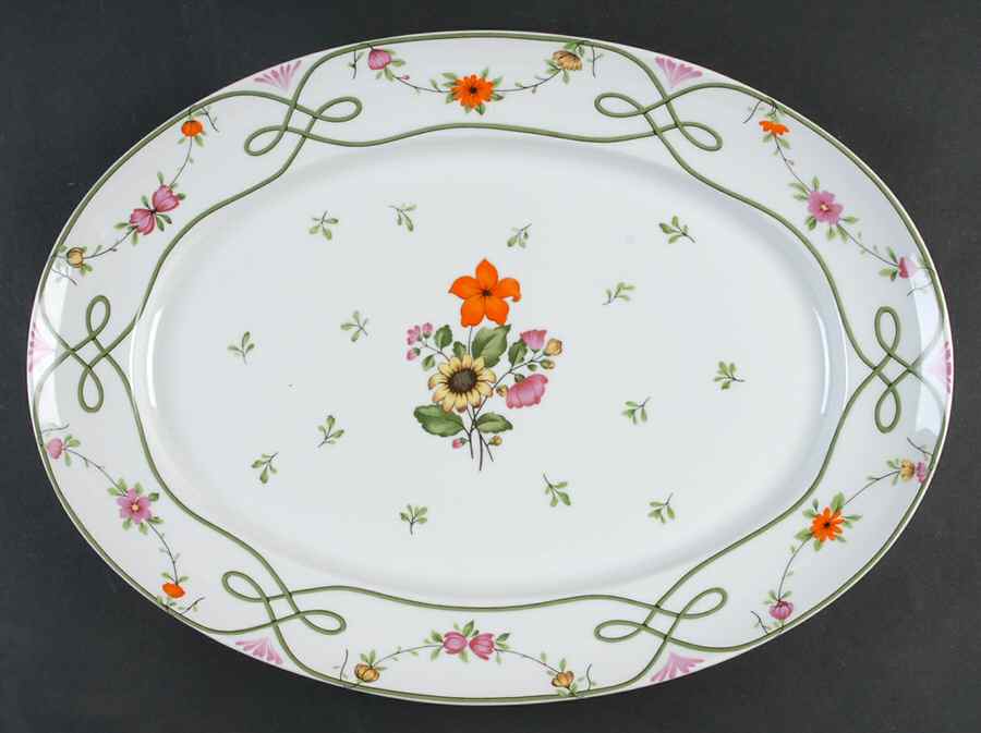 Guirlandes 16" Oval Serving Platter by Ceralene-1