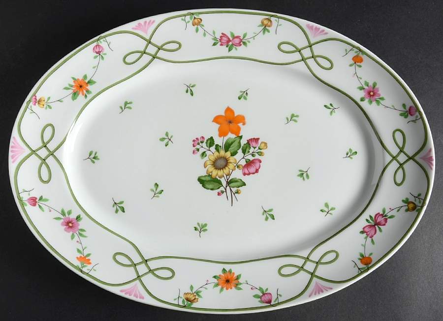 Guirlandes 14" Oval Serving Platter by Ceralene-1