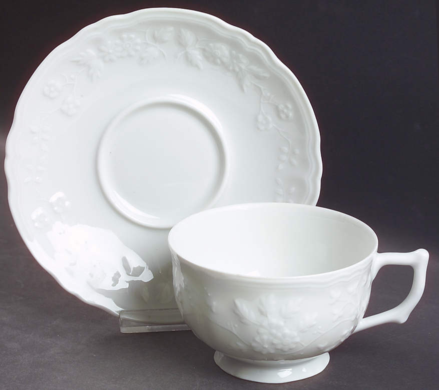 Hawthorn Footed Cup & Saucer Set by Ceralene-1