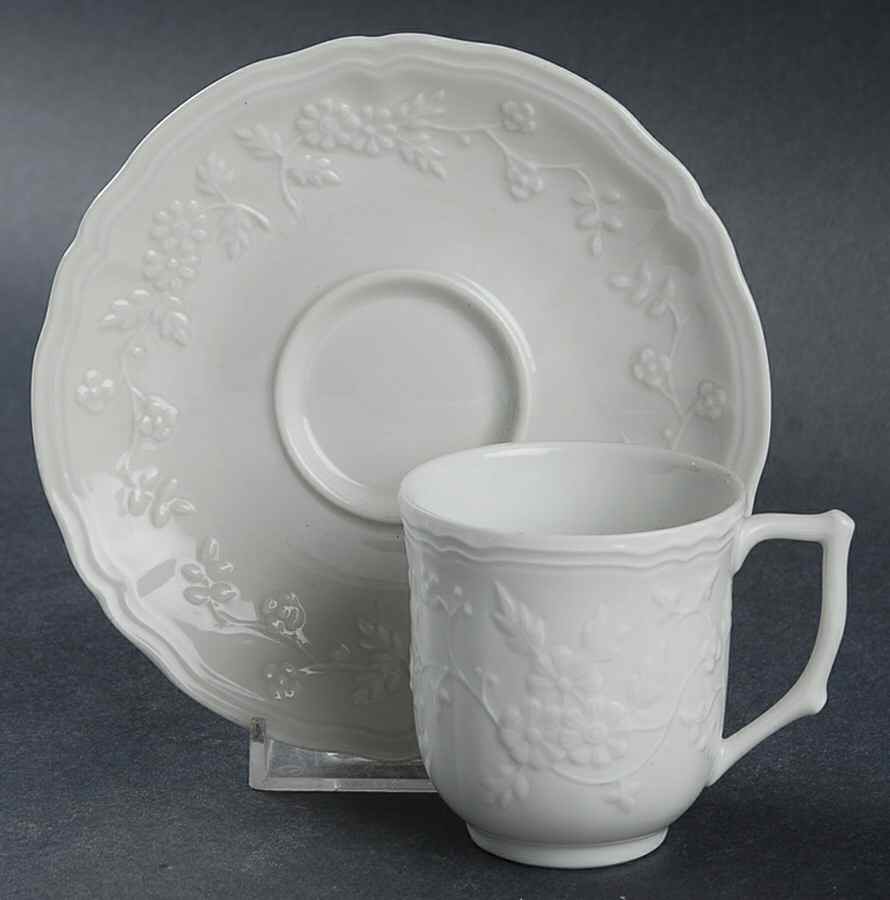 Hawthorn Flat Demitasse Cup & Saucer Set by Ceralene-1