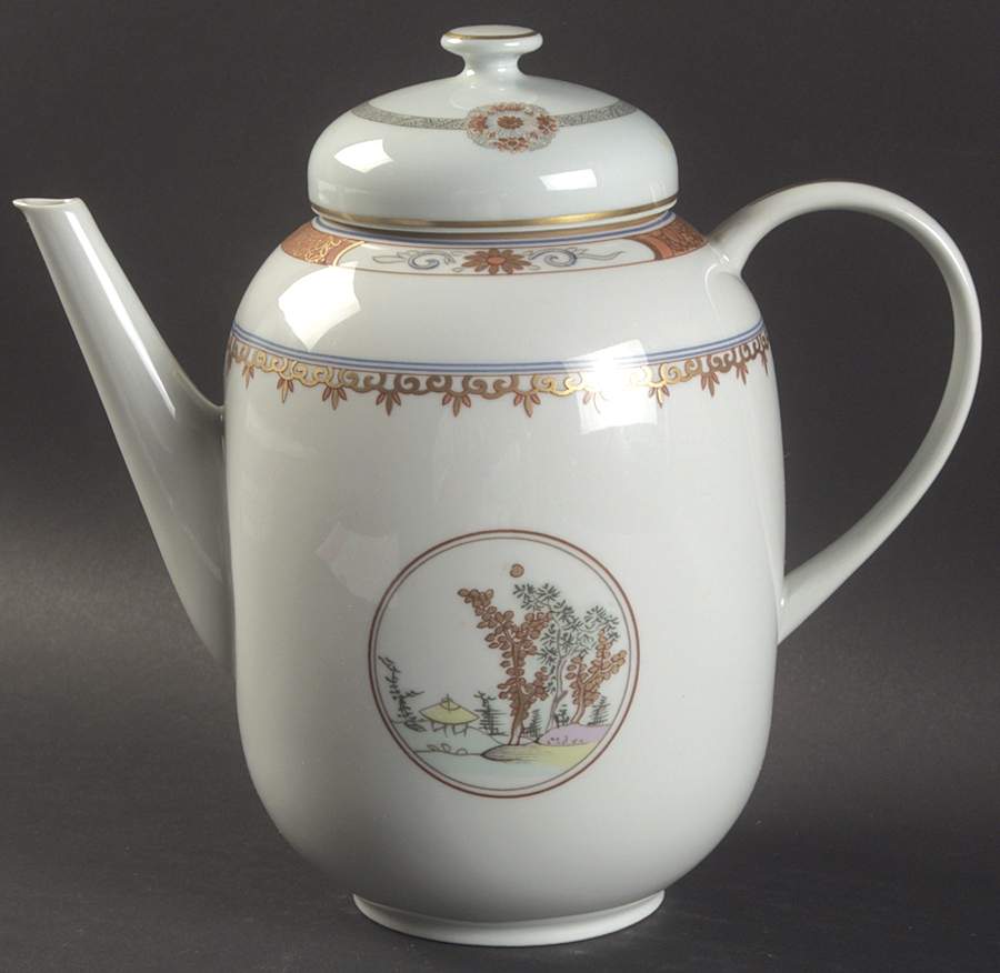 Houqua (Celadon Background) Coffee Pot & Lid by Ceralene-1