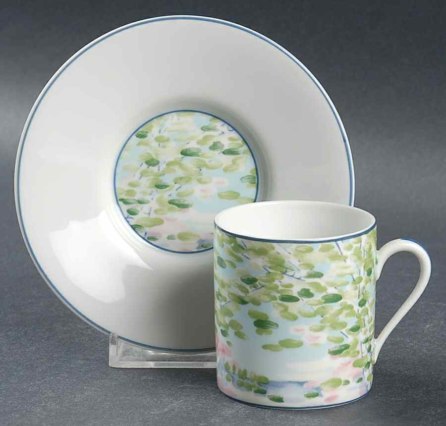 Impressions Flat Demitasse Cup & Saucer Set by Ceralene-1