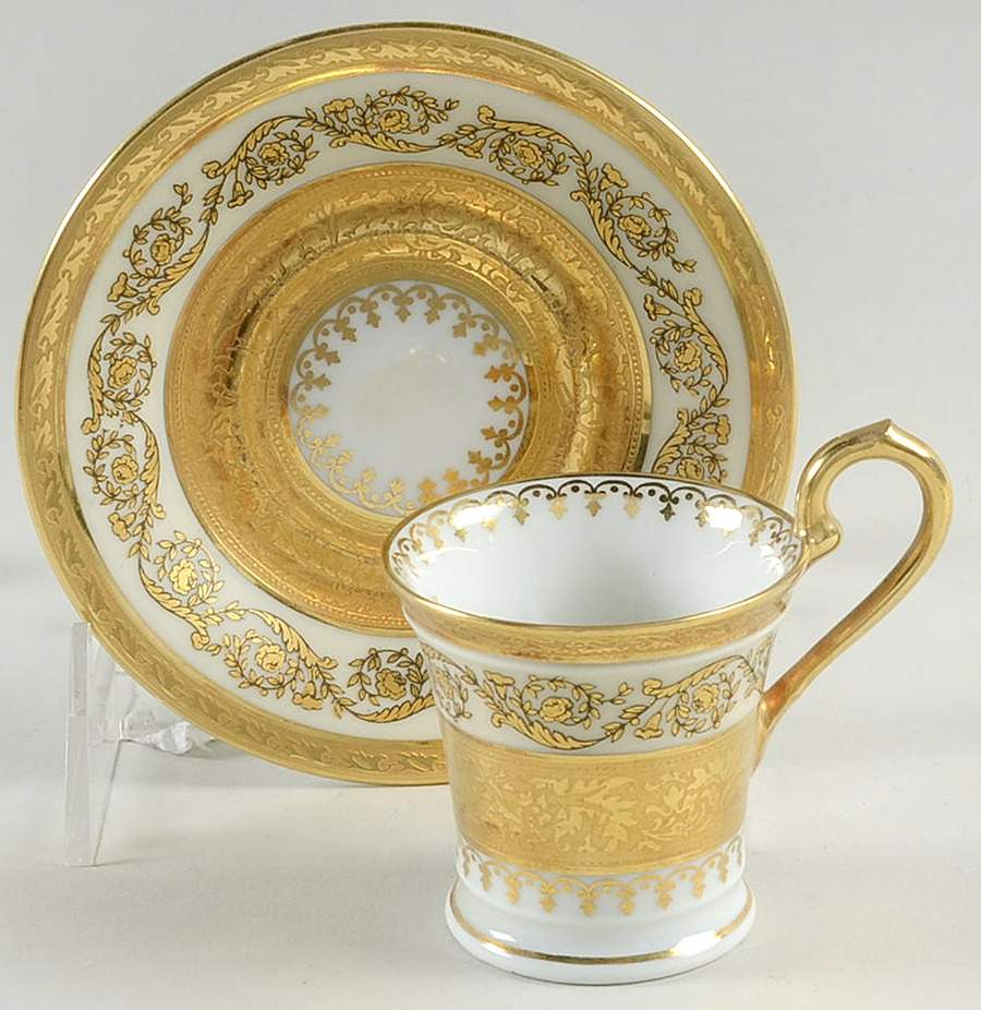 Imperiale Flat Demitasse Cup & Saucer Set by Ceralene-1