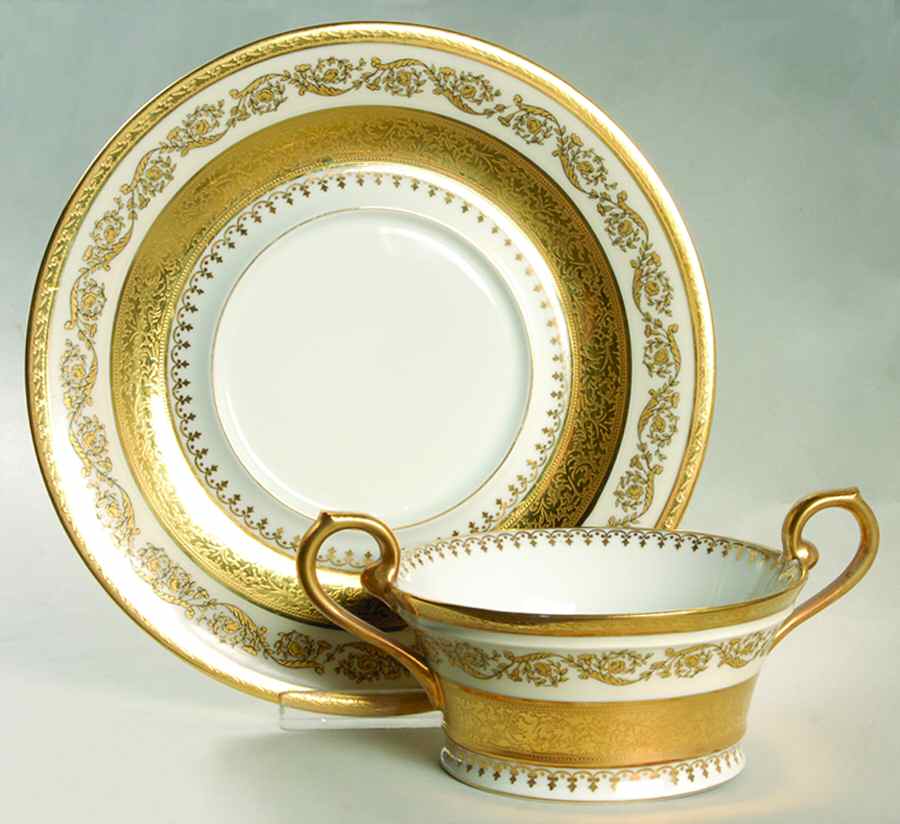 Imperiale Flat Cream Soup Bowl & Saucer Set by Ceralene-1